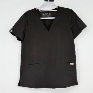 FIGS Technical Collection Casma Scrub Top Black Womens Small FW1100 V-Neck